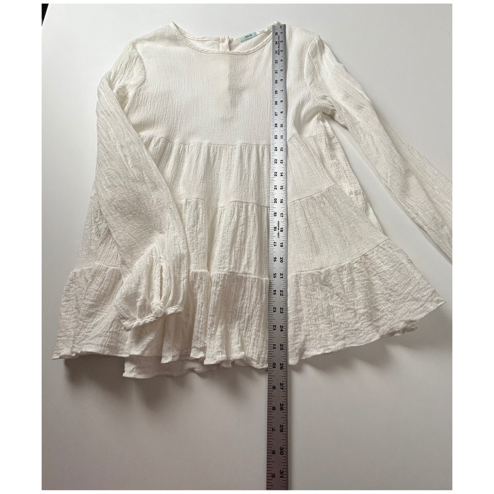 Kimchi Blue UO Cream Sheer Babydoll Boho Blouse Long Sleeve Top S - Picture 7 of 13